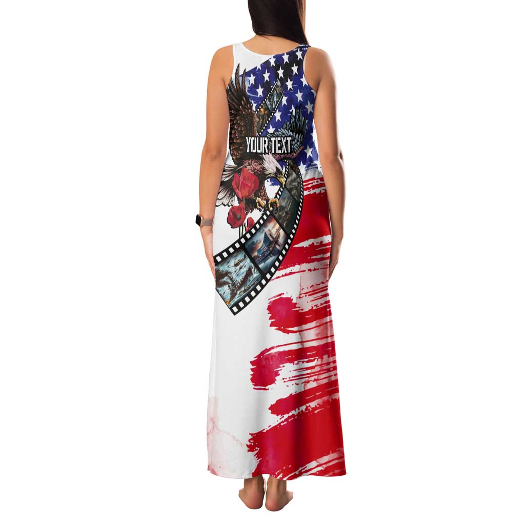 Pearl Harbor Remembrance Day Personalized Tank Maxi Dress Lest We Forget - The Bald Eagle Remembers - Polynesian Pride
