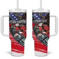 Pearl Harbor Remembrance Day Personalized Tumbler With Handle Lest We Forget - The Bald Eagle Remembers - Polynesian Pride