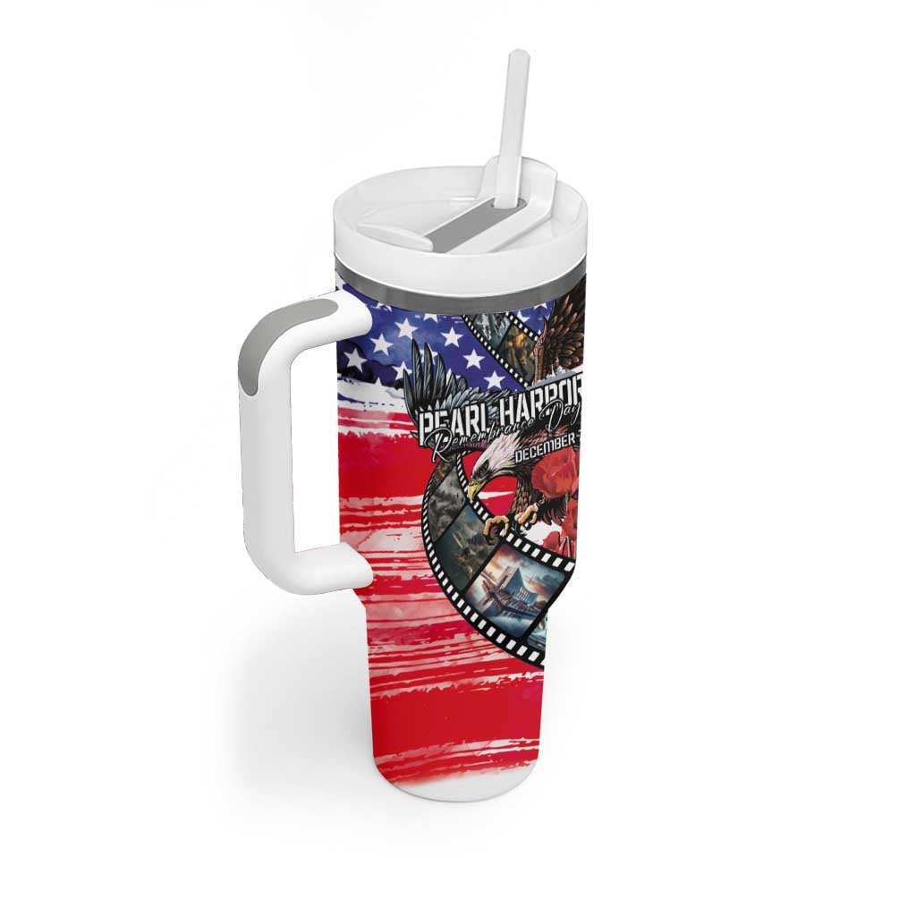 Pearl Harbor Remembrance Day Personalized Tumbler With Handle Lest We Forget - The Bald Eagle Remembers - Polynesian Pride