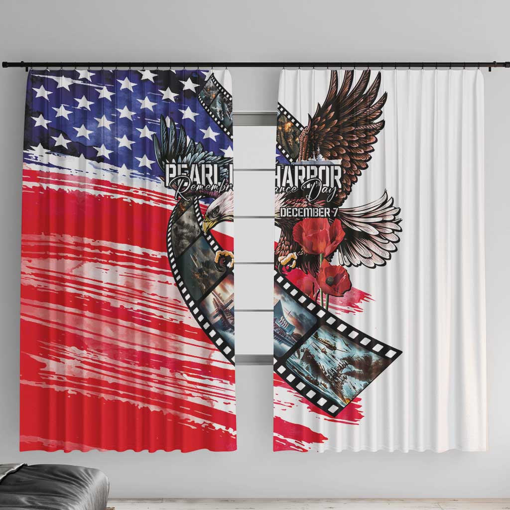 Pearl Harbor Remembrance Day Window Curtain Lest We Forget - The Bald Eagle Remembers - Polynesian Pride