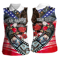 Pearl Harbor Remembrance Day Personalized Women Sleeveless Polo Shirt Lest We Forget - The Bald Eagle Remembers - Polynesian Pride