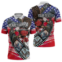 Pearl Harbor Remembrance Day Personalized Zipper Polo Shirt Lest We Forget - The Bald Eagle Remembers - Polynesian Pride