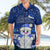 Palau Christmas Hawaiian Shirt Snowman Hugs Palau Coat of Arms Maori Pattern Blue Style LT03 - Polynesian Pride