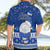 Palau Christmas Hawaiian Shirt Snowman Hugs Palau Coat of Arms Maori Pattern Blue Style LT03 - Polynesian Pride