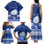 Personalised Palau Christmas Family Matching Tank Maxi Dress and Hawaiian Shirt Snowman Hugs Palau Coat of Arms Maori Pattern Blue Style LT03 - Polynesian Pride