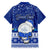 Personalised Palau Christmas Hawaiian Shirt Snowman Hugs Palau Coat of Arms Maori Pattern Blue Style LT03 - Polynesian Pride