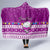 Personalised Palau Christmas Hooded Blanket Snowman Hugs Palau Coat of Arms Maori Pattern Pink Style LT03 - Polynesian Pride