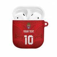 Custom Mate Ma'a Tonga Rugby AirPods Case Ngatu Tribal Motifs Sporty Style - Polynesian Pride