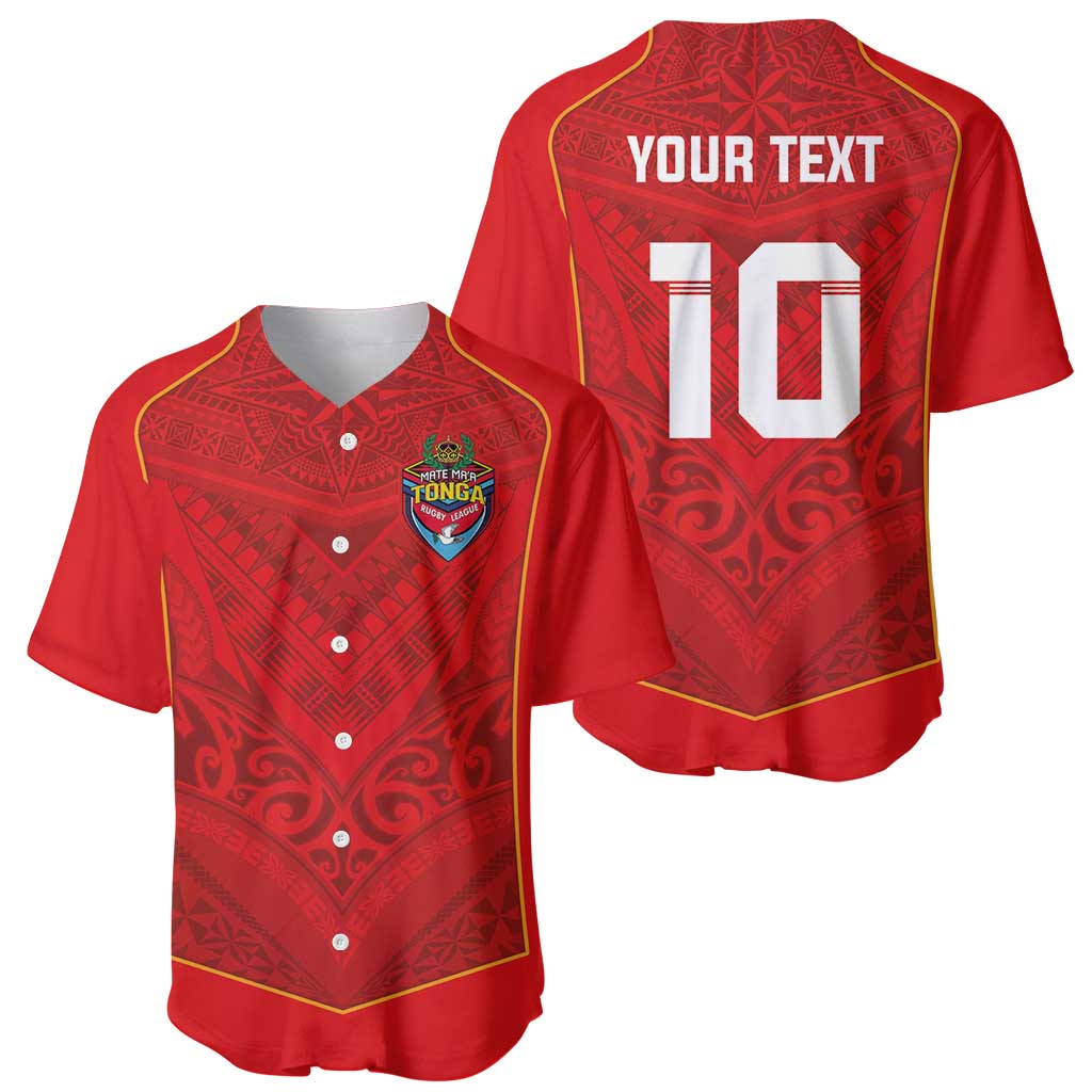Custom Mate Ma'a Tonga Rugby Baseball Jersey Ngatu Tribal Motifs Sporty Style - Polynesian Pride