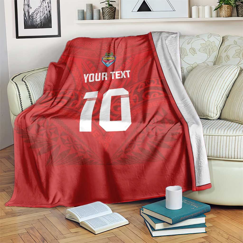Custom Mate Ma'a Tonga Rugby Blanket Ngatu Tribal Motifs Sporty Style - Polynesian Pride