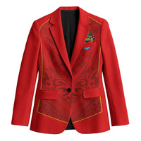 Custom Mate Ma'a Tonga Rugby Blazer Ngatu Tribal Motifs Sporty Style - Polynesian Pride