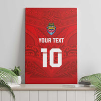 Custom Mate Ma'a Tonga Rugby Canvas Wall Art Ngatu Tribal Motifs Sporty Style - Polynesian Pride