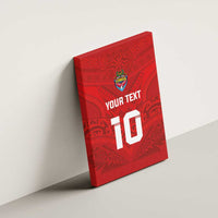 Custom Mate Ma'a Tonga Rugby Canvas Wall Art Ngatu Tribal Motifs Sporty Style - Polynesian Pride