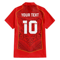 Custom Mate Ma'a Tonga Rugby Hawaiian Shirt Ngatu Tribal Motifs Sporty Style - Polynesian Pride