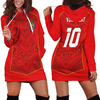 Custom Mate Ma'a Tonga Rugby Hoodie Dress Ngatu Tribal Motifs Sporty Style LT03 - Polynesian Pride