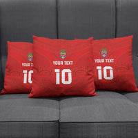 Custom Mate Ma'a Tonga Rugby Pillow Cover Ngatu Tribal Motifs Sporty Style - Polynesian Pride