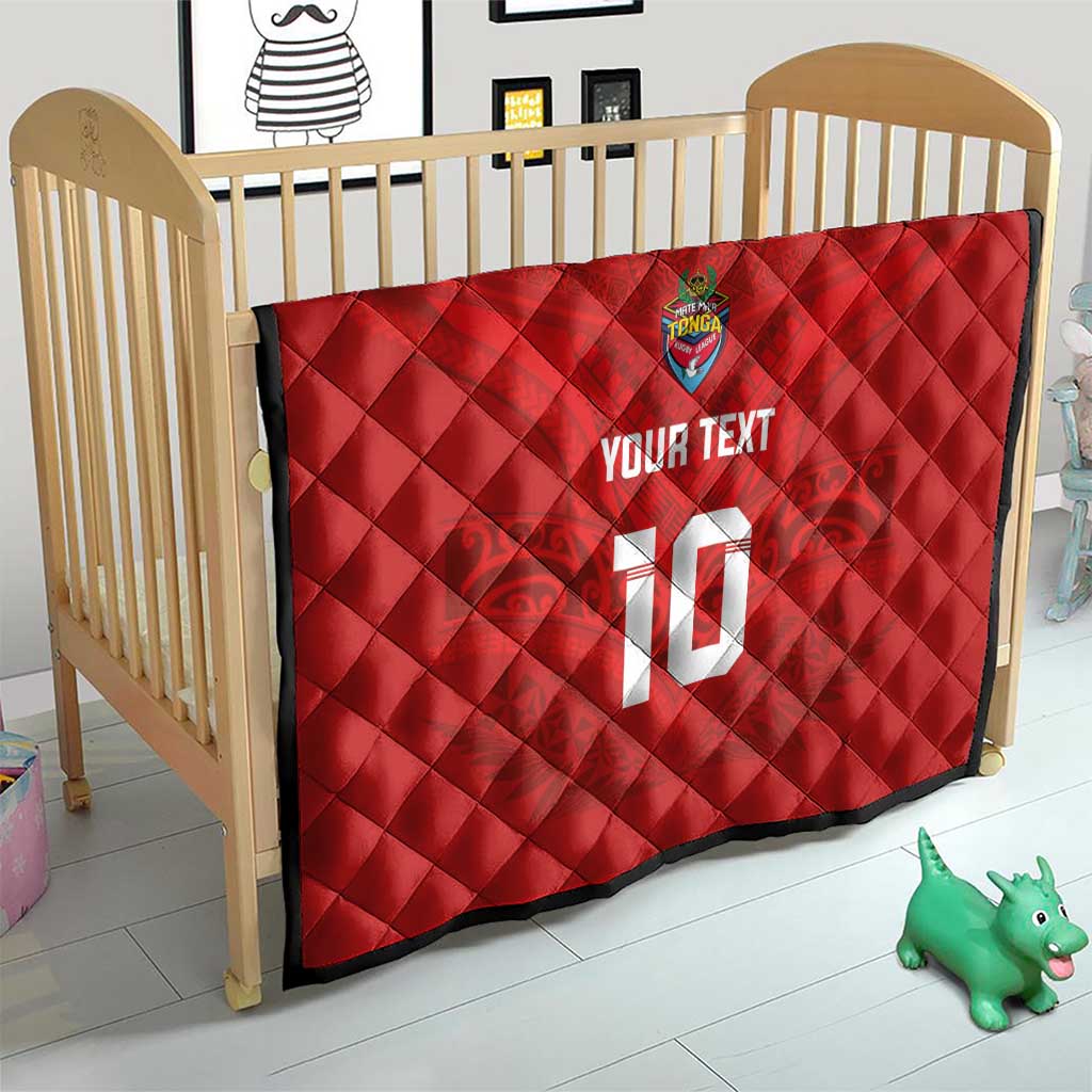 Custom Mate Ma'a Tonga Rugby Quilt Ngatu Tribal Motifs Sporty Style - Polynesian Pride