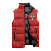 Custom Mate Ma'a Tonga Rugby Sleeveless Puffer Jacket Ngatu Tribal Motifs Sporty Style - Polynesian Pride