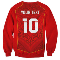 Custom Mate Ma'a Tonga Rugby Sweatshirt Ngatu Tribal Motifs Sporty Style - Polynesian Pride