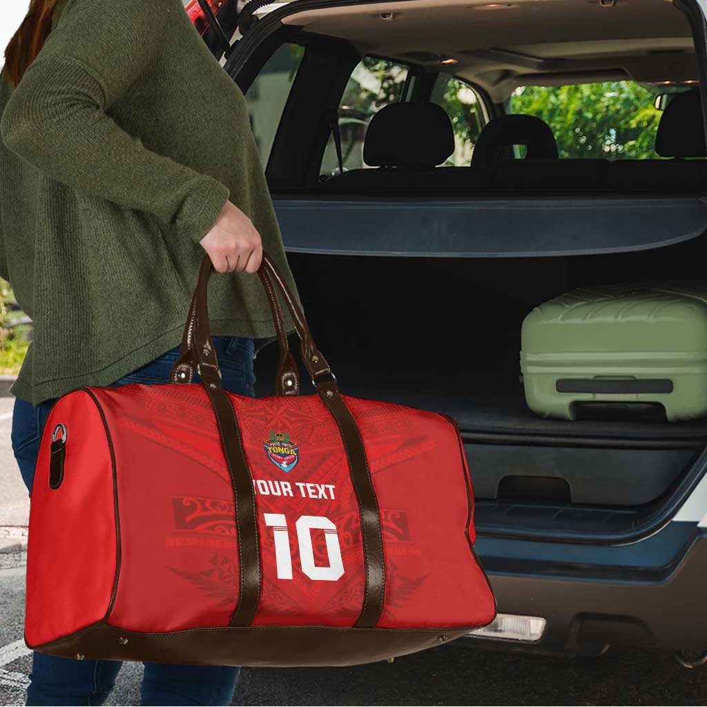 Custom Mate Ma'a Tonga Rugby Travel Bag Ngatu Tribal Motifs Sporty Style - Polynesian Pride