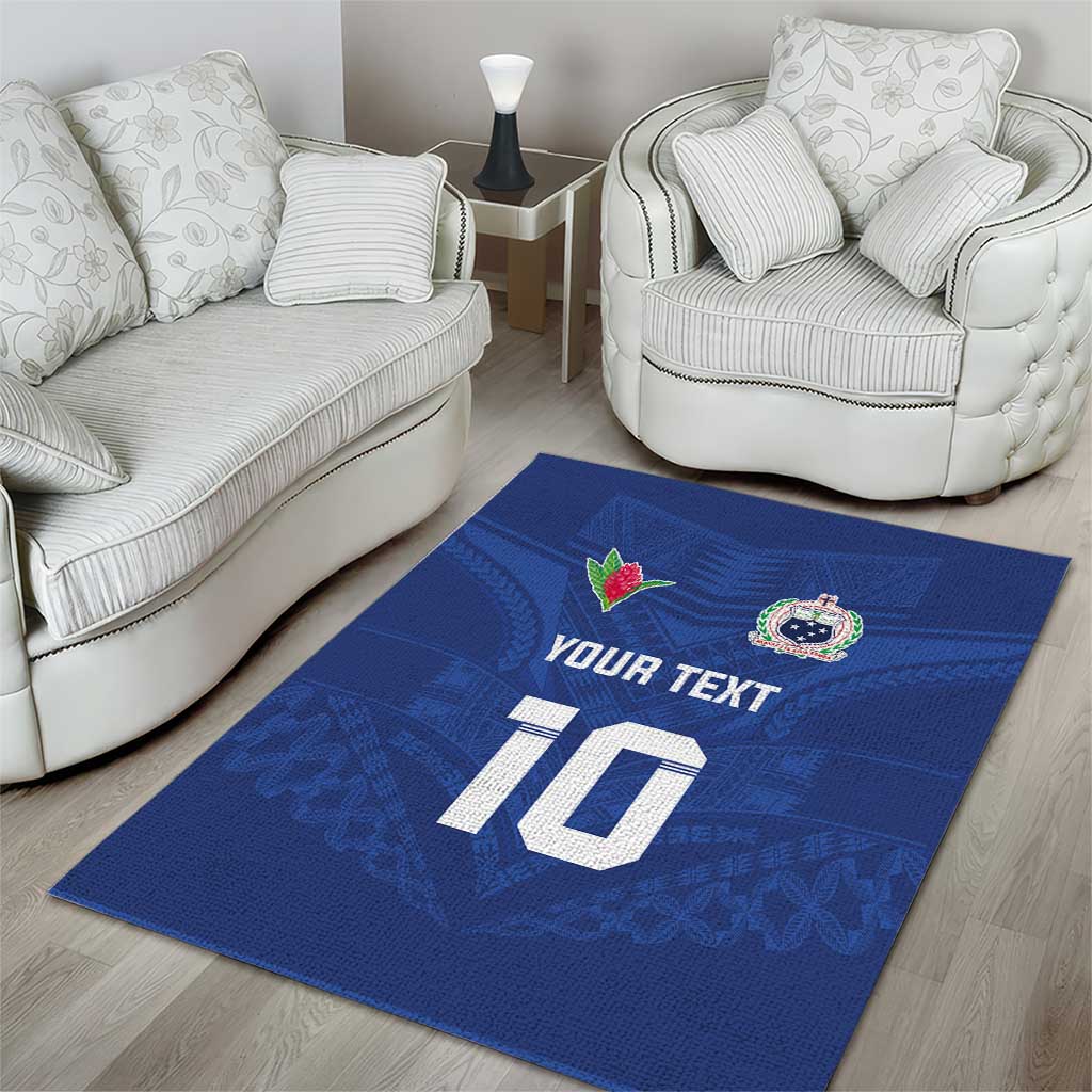 Custom Samoa Rugby Area Rug Tatau Tribal Motifs Sporty Style - Polynesian Pride