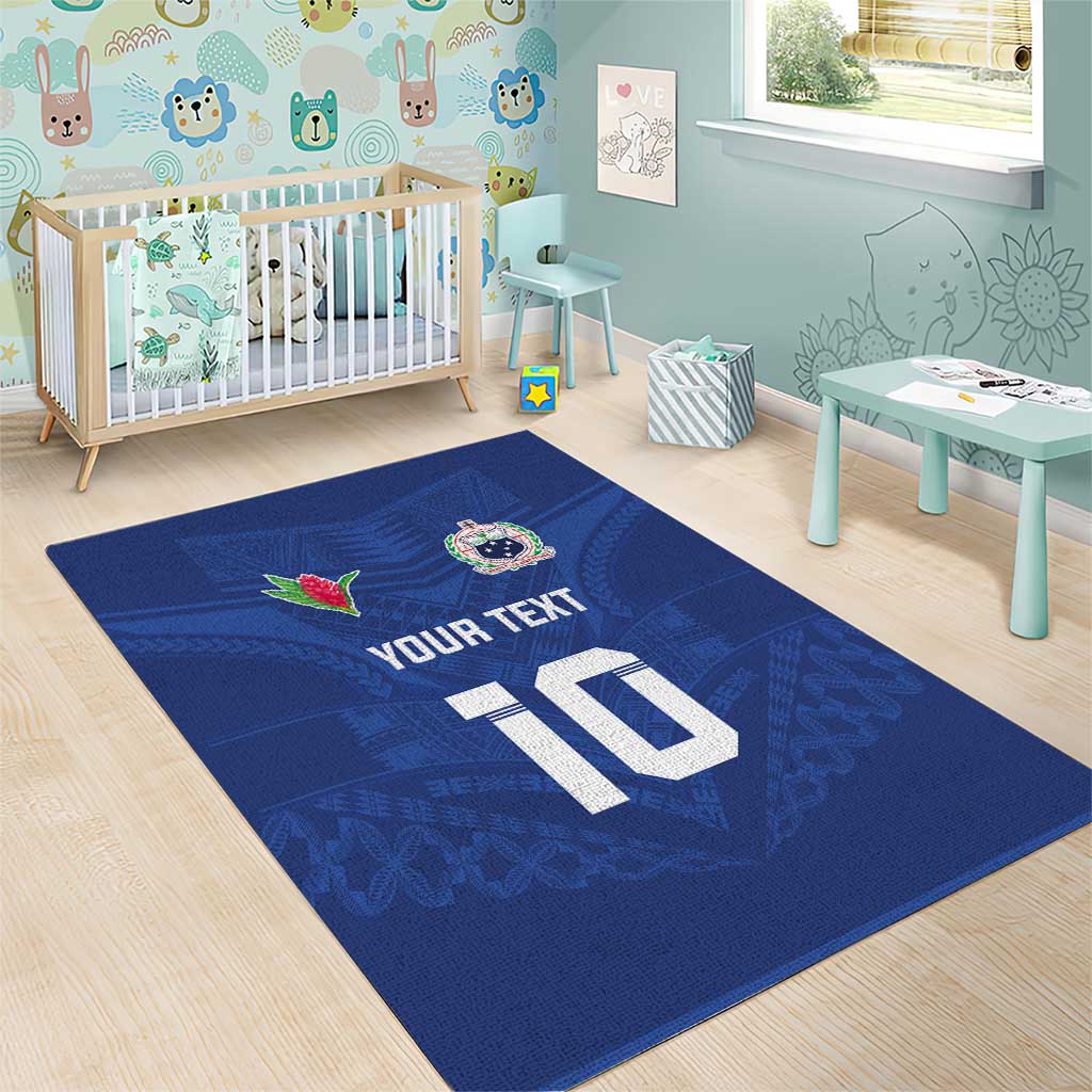Custom Samoa Rugby Area Rug Tatau Tribal Motifs Sporty Style - Polynesian Pride