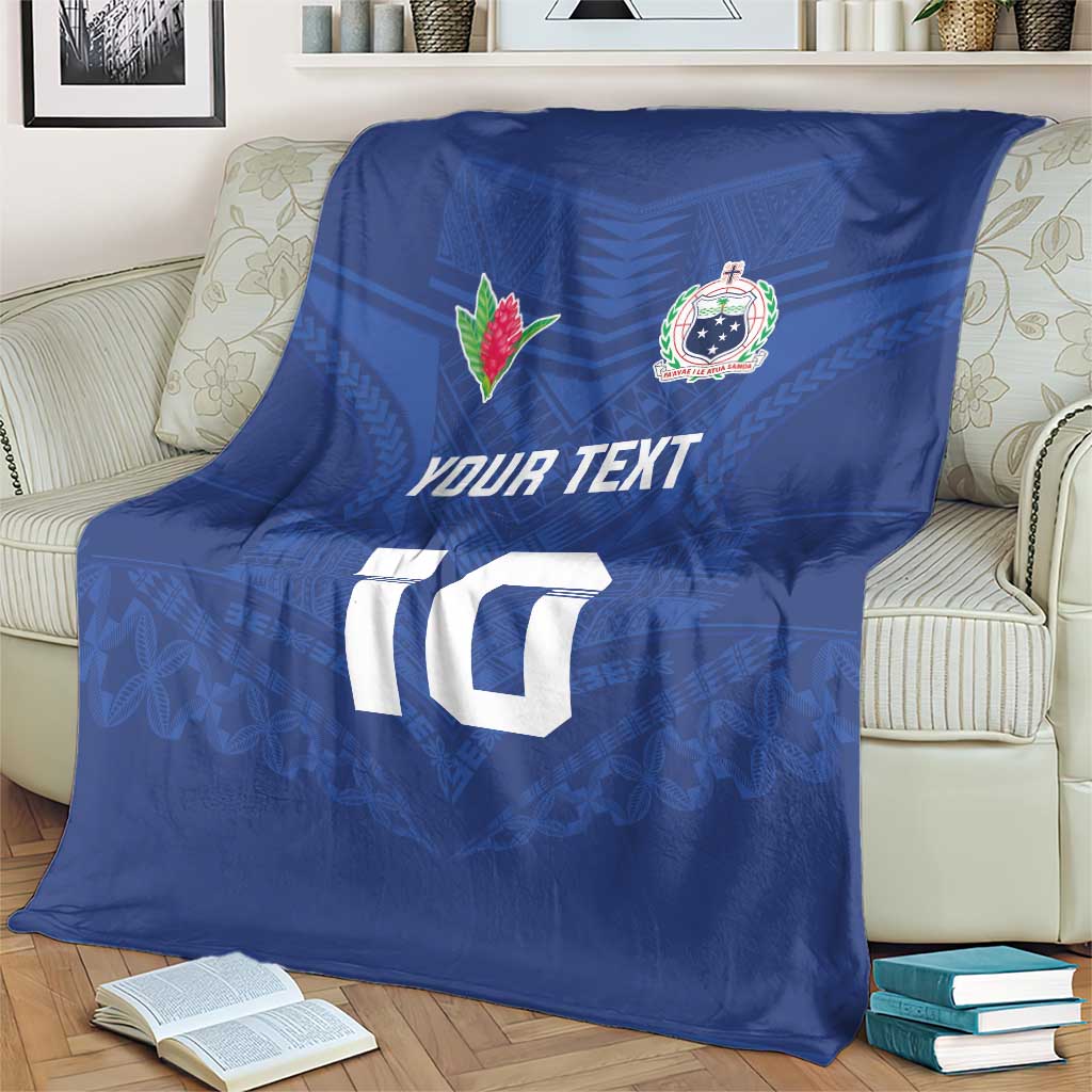 Custom Samoa Rugby Blanket Tatau Tribal Motifs Sporty Style - Polynesian Pride