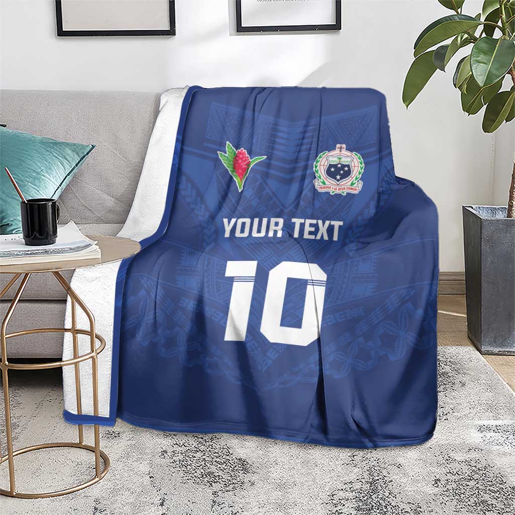 Custom Samoa Rugby Blanket Tatau Tribal Motifs Sporty Style - Polynesian Pride