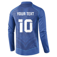 Custom Samoa Rugby Button Sweatshirt Tatau Tribal Motifs Sporty Style - Polynesian Pride