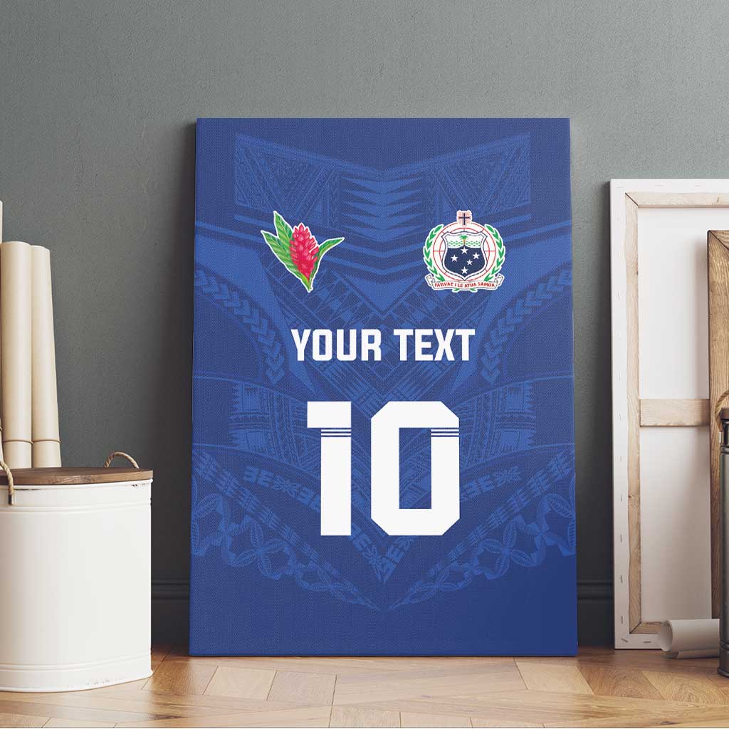 Custom Samoa Rugby Canvas Wall Art Tatau Tribal Motifs Sporty Style - Polynesian Pride