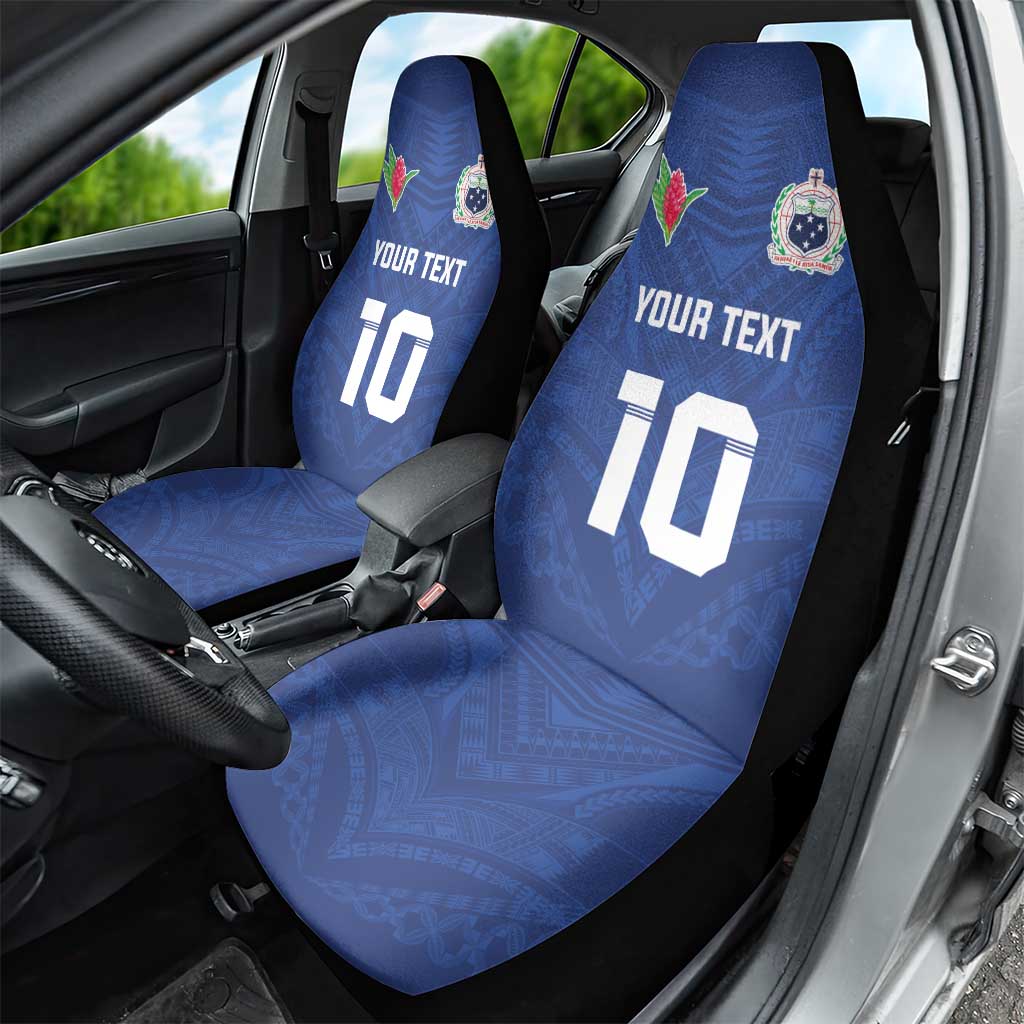 Custom Samoa Rugby Car Seat Cover Tatau Tribal Motifs Sporty Style - Polynesian Pride
