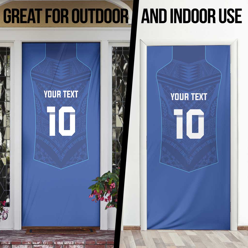 Custom Samoa Rugby Door Cover Tatau Tribal Motifs Sporty Style - Polynesian Pride