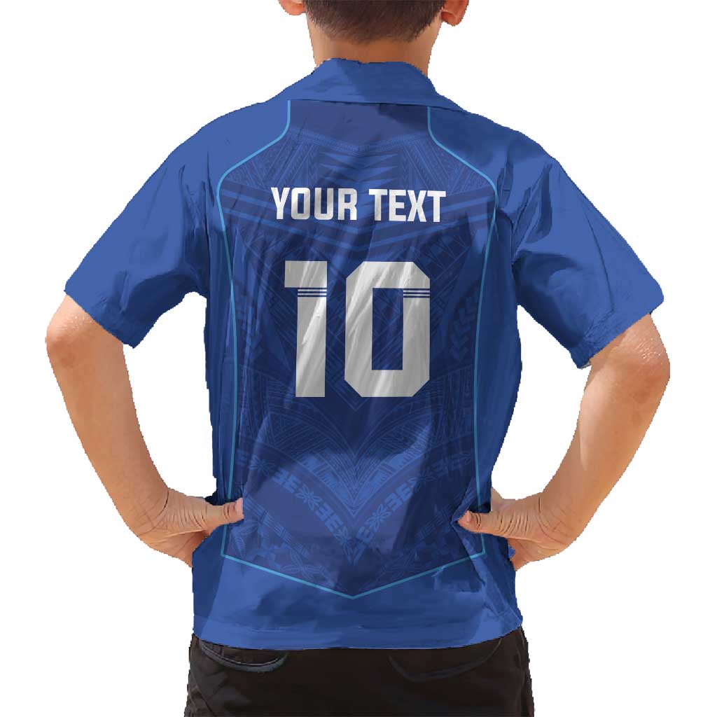 Custom Samoa Rugby Family Matching Off Shoulder Short Dress and Hawaiian Shirt Tatau Tribal Motifs Sporty Style - Polynesian Pride