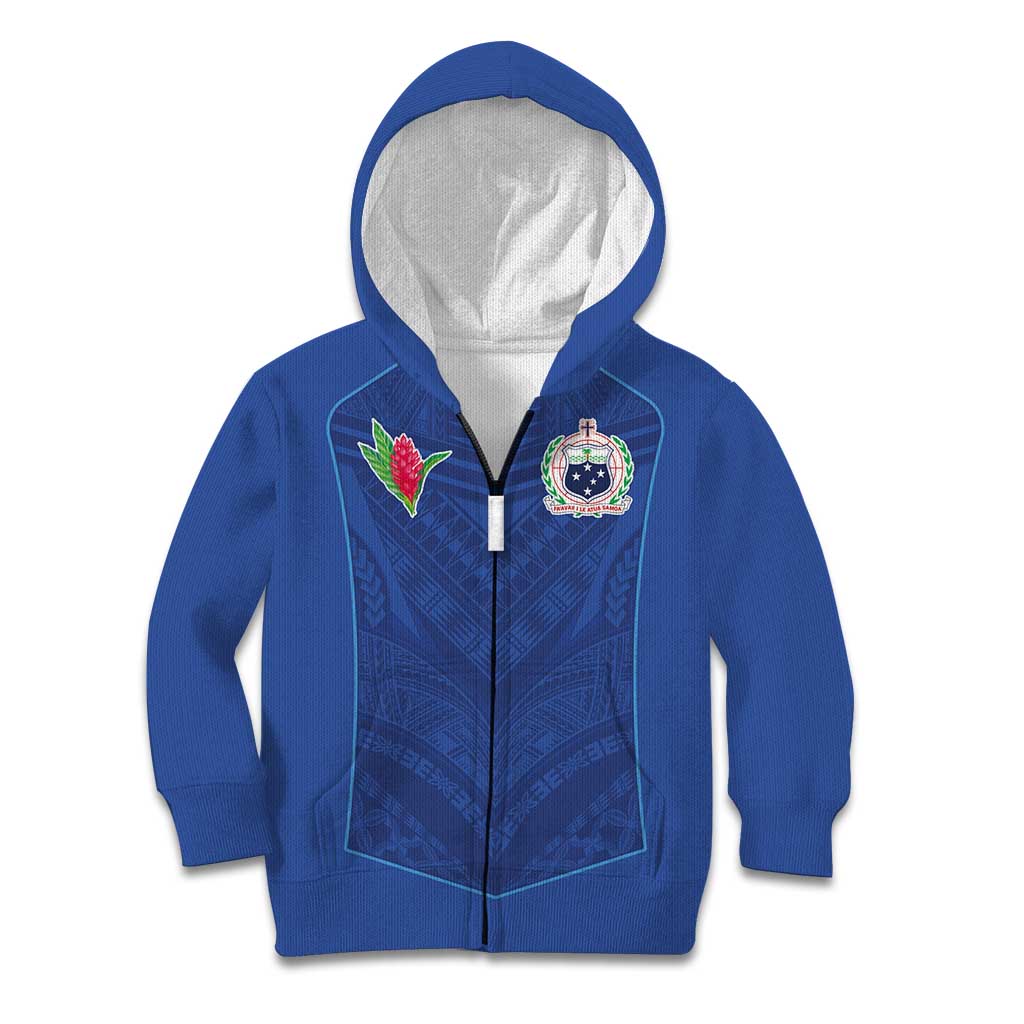 Custom Samoa Rugby Kid Hoodie Tatau Tribal Motifs Sporty Style - Polynesian Pride