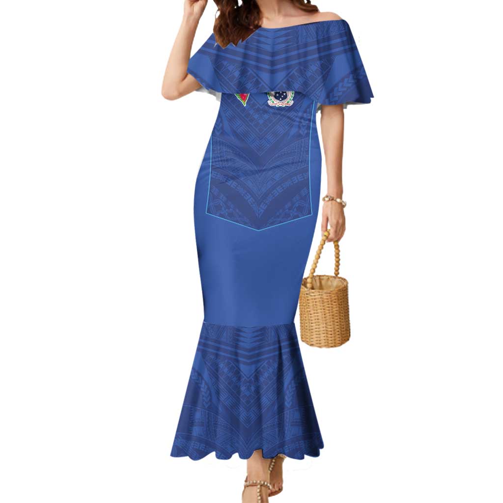 Custom Samoa Rugby Mermaid Dress Tatau Tribal Motifs Sporty Style - Polynesian Pride