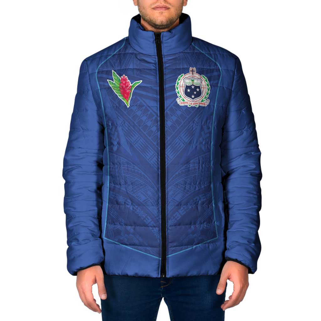 Custom Samoa Rugby Padded Jacket Tatau Tribal Motifs Sporty Style - Polynesian Pride