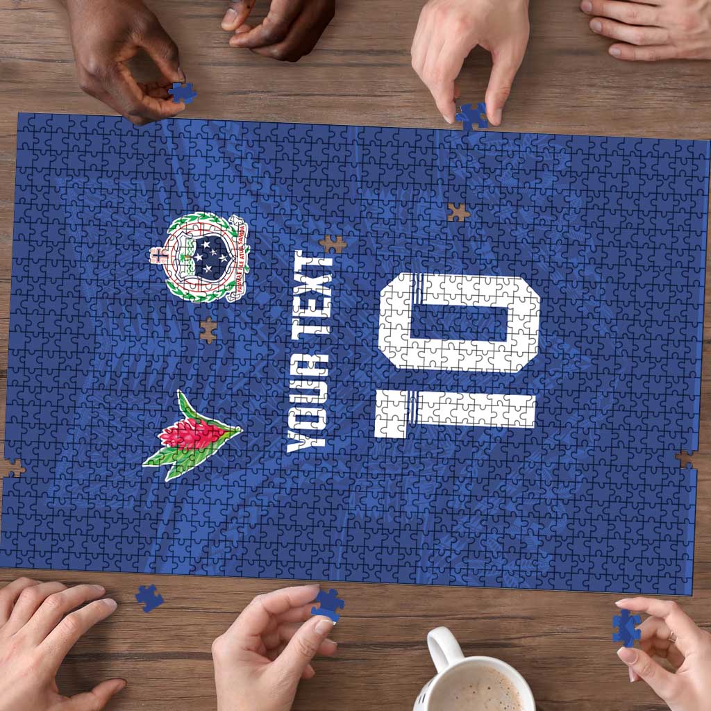 Custom Samoa Rugby Puzzle Tatau Tribal Motifs Sporty Style - Polynesian Pride