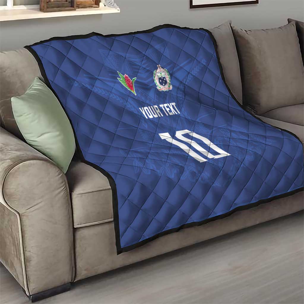 Custom Samoa Rugby Quilt Tatau Tribal Motifs Sporty Style - Polynesian Pride