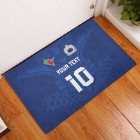 Custom Samoa Rugby Rubber Doormat Tatau Tribal Motifs Sporty Style - Polynesian Pride