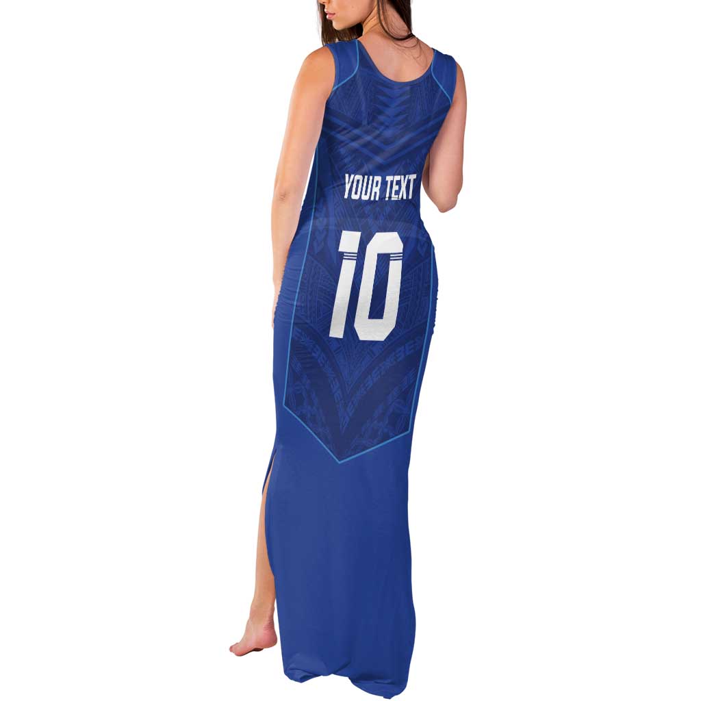 Custom Samoa Rugby Tank Maxi Dress Tatau Tribal Motifs Sporty Style - Polynesian Pride