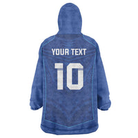 Custom Samoa Rugby Wearable Blanket Hoodie Tatau Tribal Motifs Sporty Style - Polynesian Pride