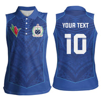 Custom Samoa Rugby Women Sleeveless Polo Shirt Tatau Tribal Motifs Sporty Style - Polynesian Pride