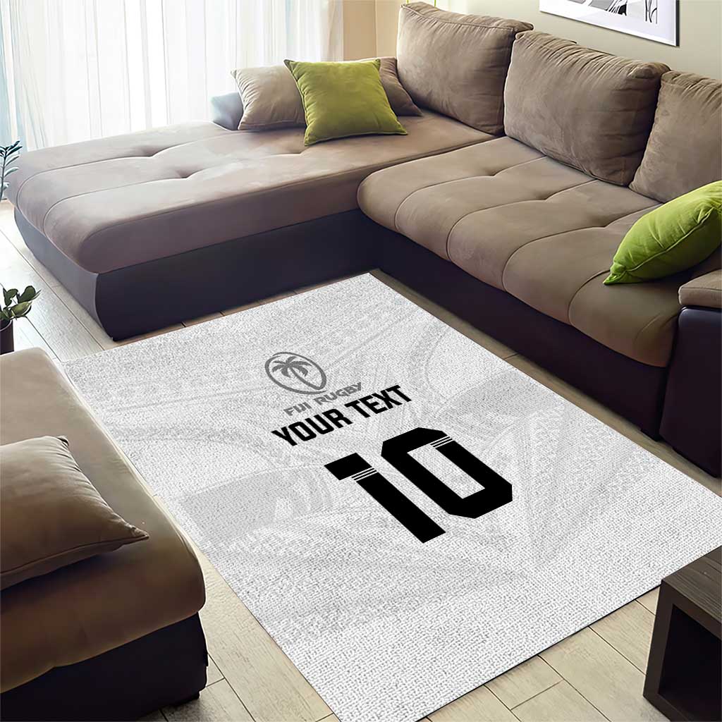 Custom Fiji Rugby Area Rug Tapa Tribal Motifs Sporty Style - Polynesian Pride