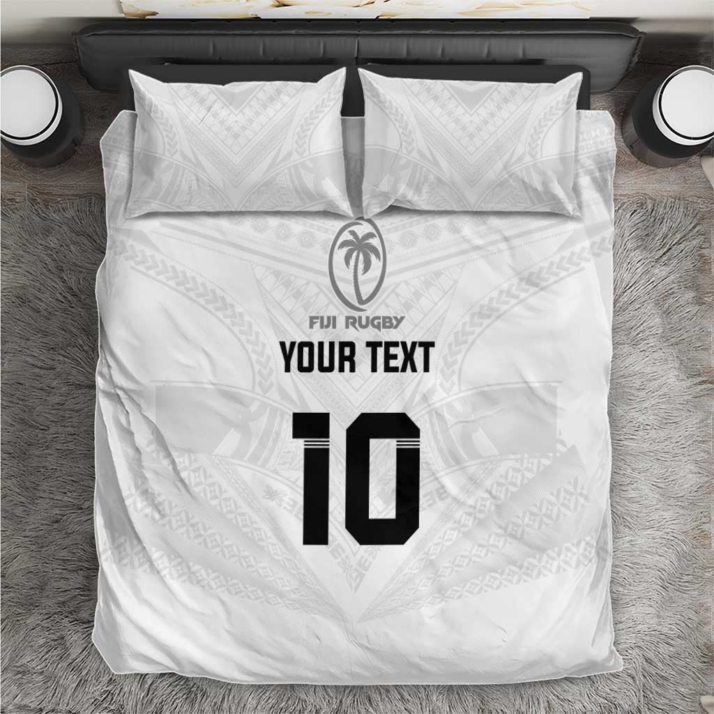 Custom Fiji Rugby Bedding Set Tapa Tribal Motifs Sporty Style - Polynesian Pride