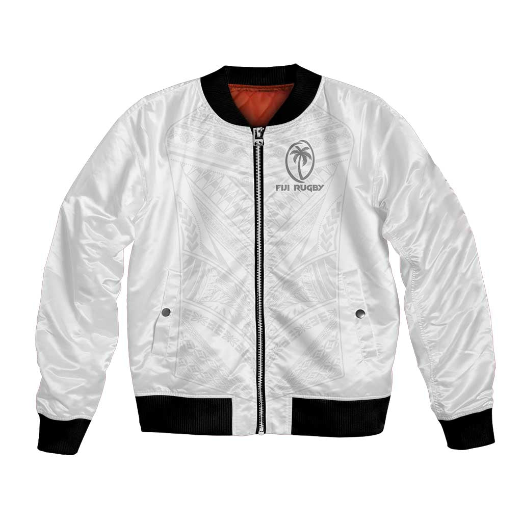 Custom Fiji Rugby Bomber Jacket Tapa Tribal Motifs Sporty Style - Polynesian Pride