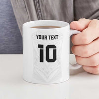 Custom Fiji Rugby Ceramic Mug Tapa Tribal Motifs Sporty Style - Polynesian Pride