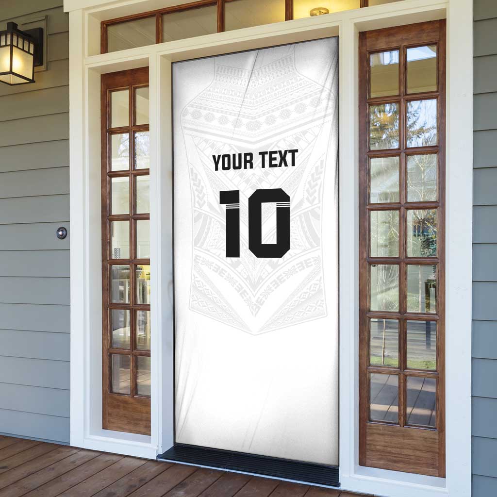 Custom Fiji Rugby Door Cover Tapa Tribal Motifs Sporty Style - Polynesian Pride