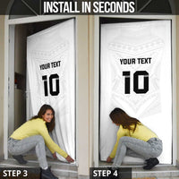 Custom Fiji Rugby Door Cover Tapa Tribal Motifs Sporty Style - Polynesian Pride