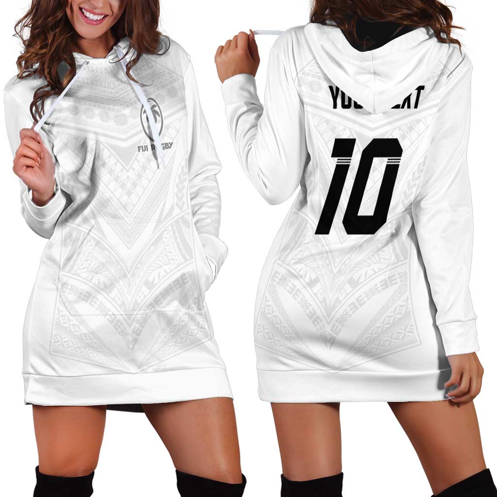 Custom Fiji Rugby Hoodie Dress Tapa Tribal Motifs Sporty Style - Polynesian Pride