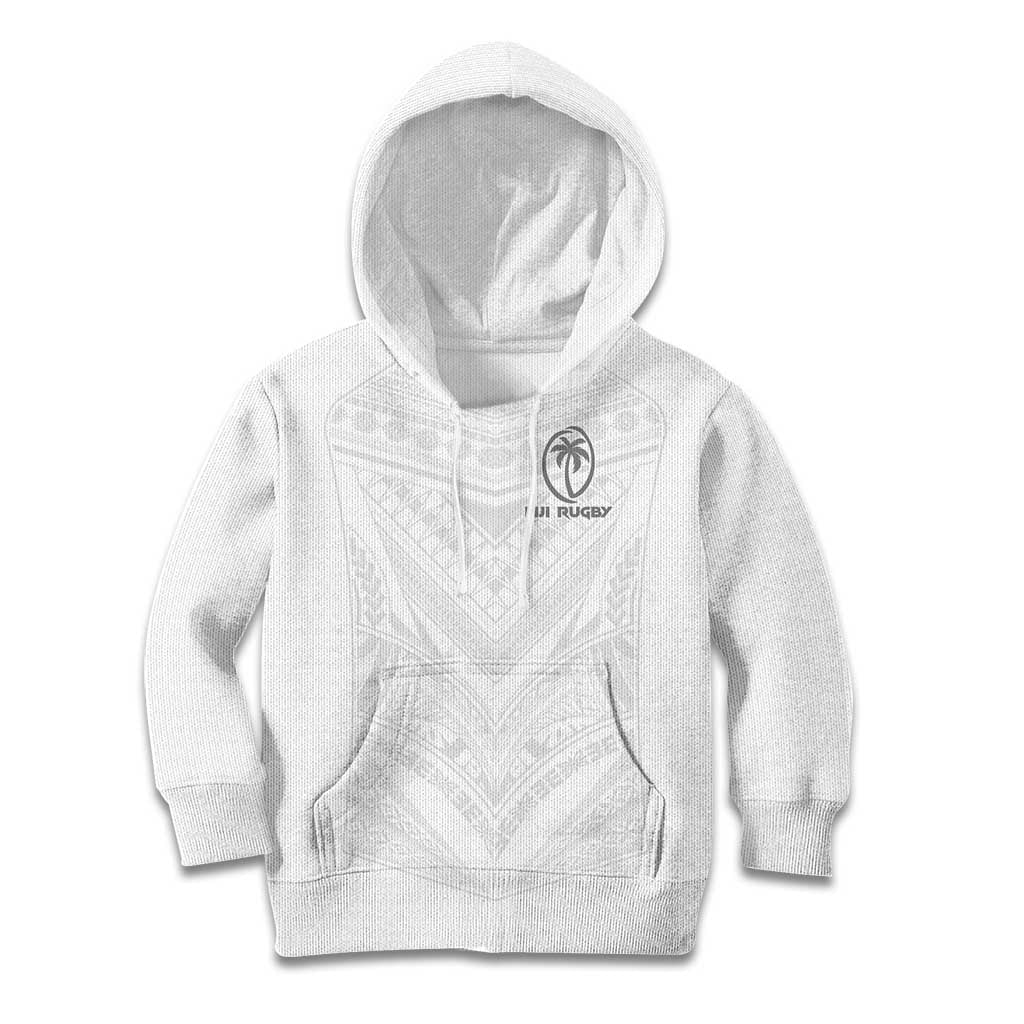 Custom Fiji Rugby Kid Hoodie Tapa Tribal Motifs Sporty Style - Polynesian Pride